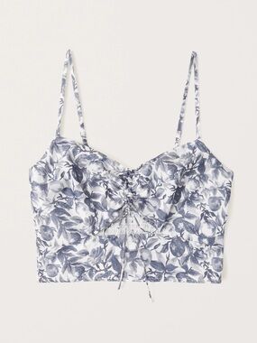 💙 Abercrombie Blue Cinched Front Cutout Crop Top 💙